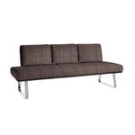 SITZBANK 209/92/78 cm  in Chromfarben, Dunkelbraun  - Chromfarben/Dunkelbraun, Design, Textil/Metall (209/92/78cm) - Dieter Knoll