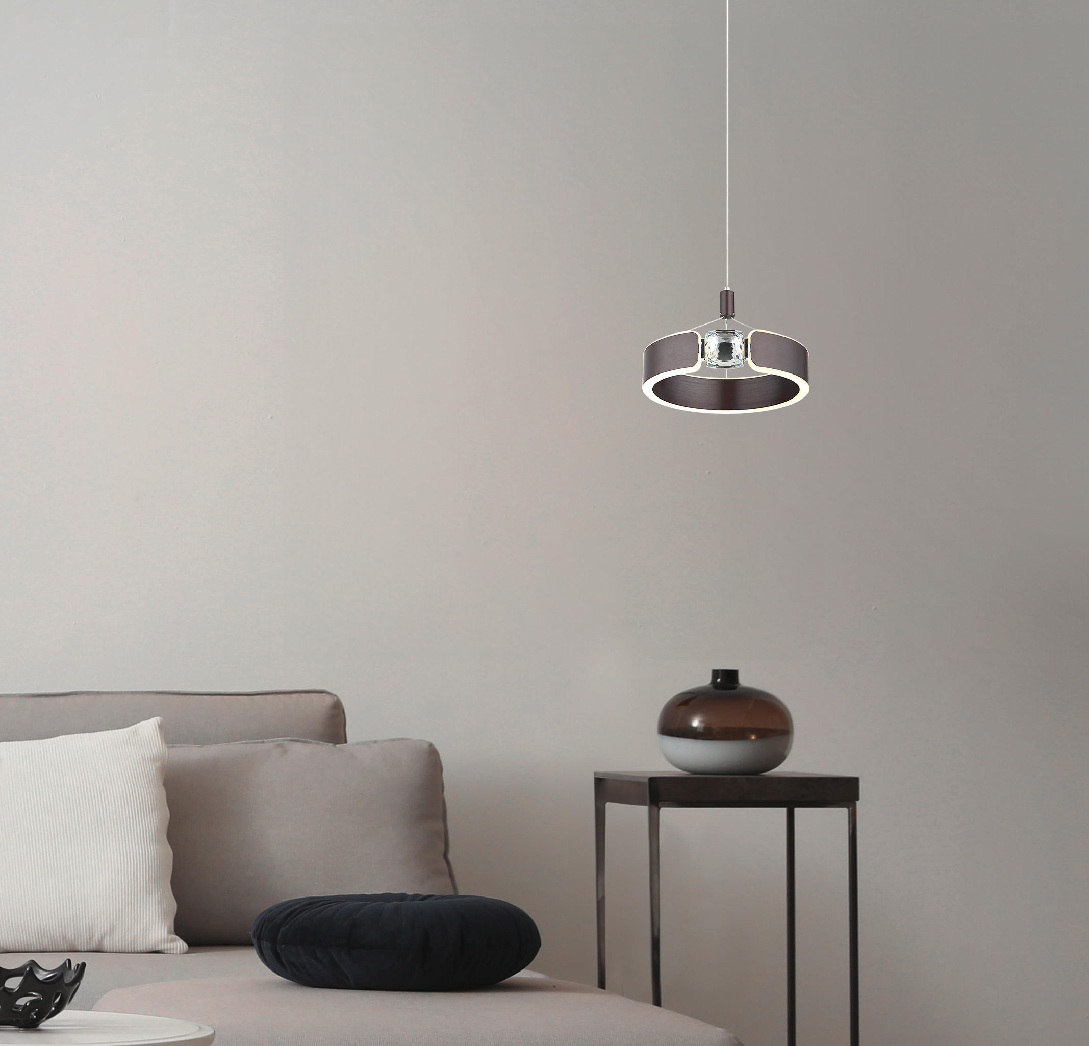 LED-HÄNGELEUCHTE HENDRICKS 22/125 cm   - Klar/Opal, Design, Glas/Kunststoff (22/125cm) - Globo
