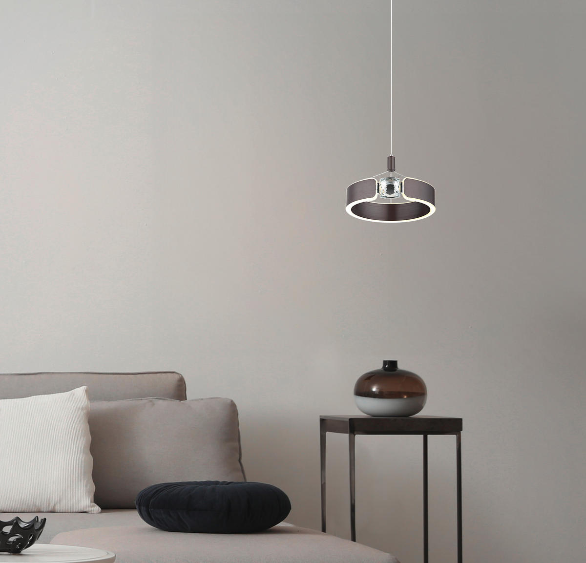 LED-HÄNGELEUCHTE HENDRICKS 22/125 cm   - Klar/Opal, Design, Glas/Kunststoff (22/125cm) - Globo