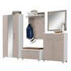 GARDEROBE 6-teilig  in 265/195/40 cm  - Taupe/Hellbraun, Design, Glas/Holzwerkstoff (265/195/40cm)