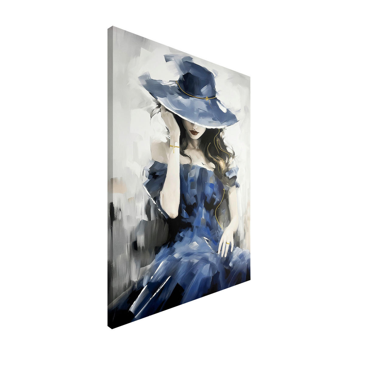 OLEJOMAĽBA, ženy, 70/100 cm  - modrá/sivá, Basics, kompozitné drevo/textil (70/100cm) - Monee