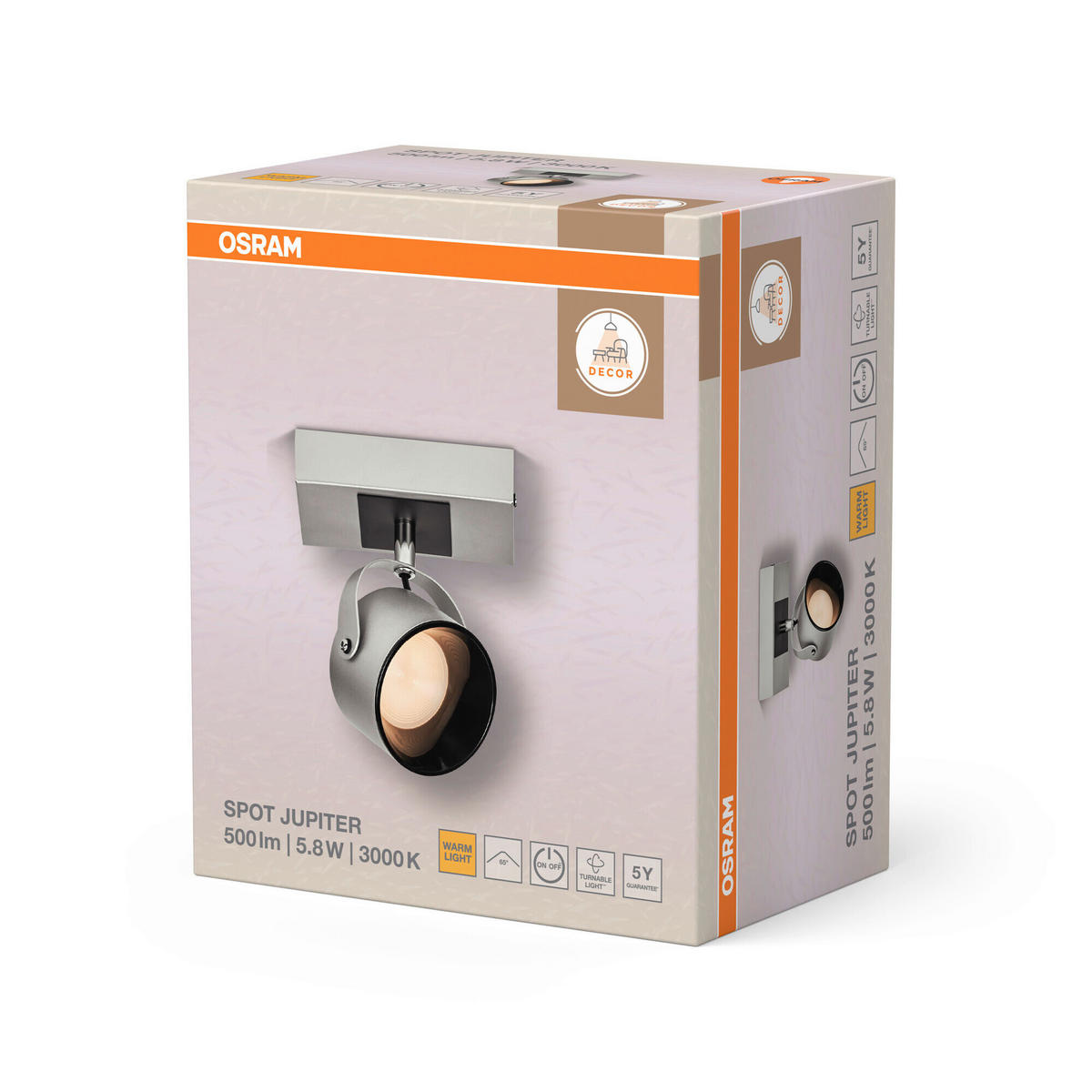 LED-STRAHLER 13/15,5/8 cm   - Silberfarben, Design, Kunststoff/Metall (13/15,5/8cm) - Osram