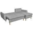 ECKSOFA Grau Chenille - Buchefarben/Grau, KONVENTIONELL, Holz/Textil (244/163cm) - Carryhome