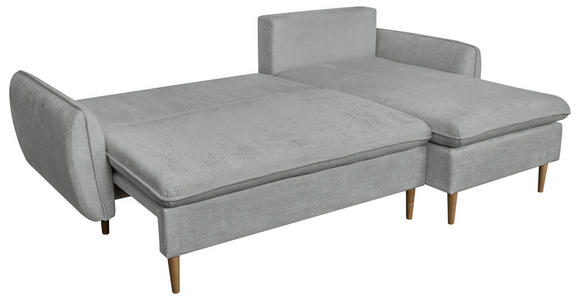 ECKSOFA Grau Chenille - Buchefarben/Grau, KONVENTIONELL, Holz/Textil (244/163cm) - Carryhome