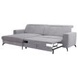 ECKSOFA inkl. Funktion Hellgrau Cord  - Hellgrau/Schwarz, KONVENTIONELL, Textil/Metall (178/290cm) - Cantus