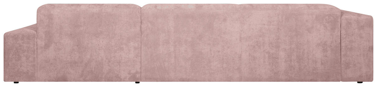 ECKSOFA HANNAH Rosa Cord  - Schwarz/Rosa, Design, Kunststoff/Textil (343/170cm) - MID.YOU