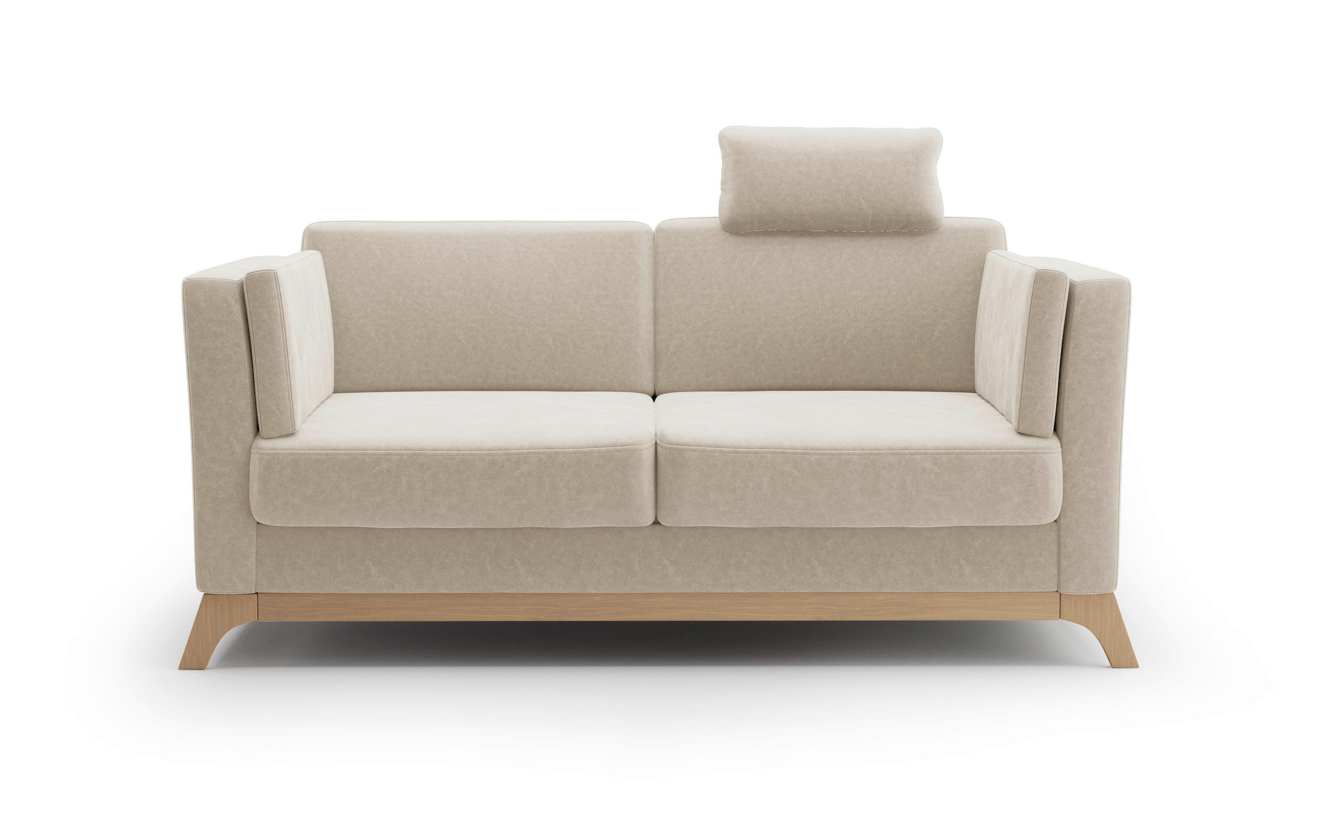 2,5-SITZER in Mikrofaser Beige  - Eichefarben/Beige, KONVENTIONELL, Holz/Textil (183/84/93cm) - Sit & More