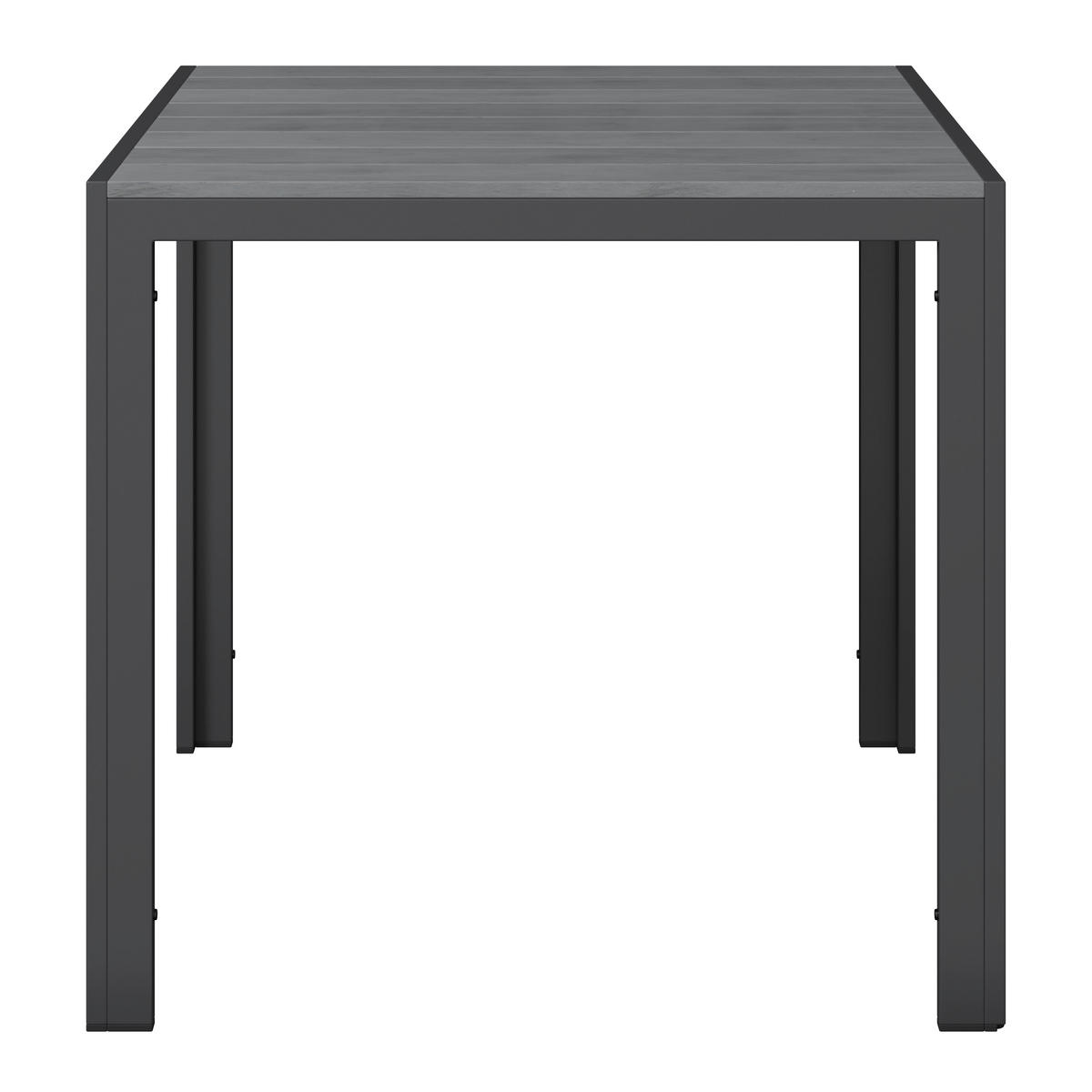 GARTENTISCH 80/80/74 cm Metall, Kunststoff quadratisch  - Dunkelgrau/Grau, MODERN, Kunststoff/Metall (80/80/74cm) - Ambia Garden