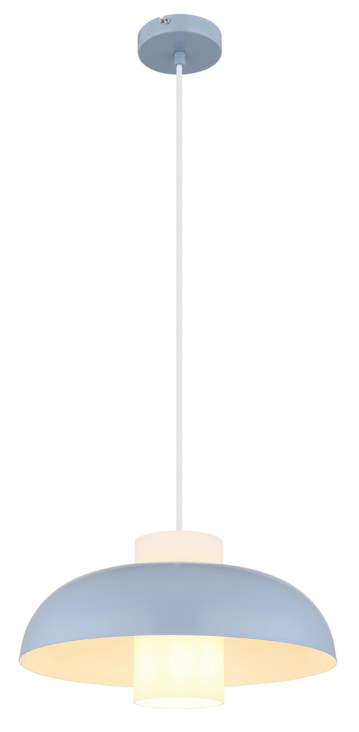 HÄNGLAMPA LOWE 38/120 cm  - vit/blå, Trend, metall/glas (38/120cm) - Globo