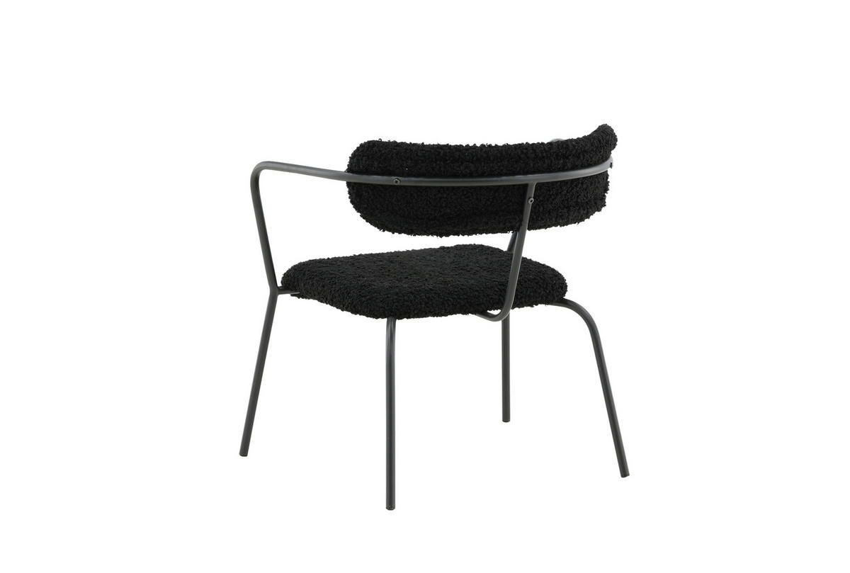 SESSEL in Teddystoff Schwarz  - Schwarz, Design, Textil/Metall (68/69/67cm) - Livetastic