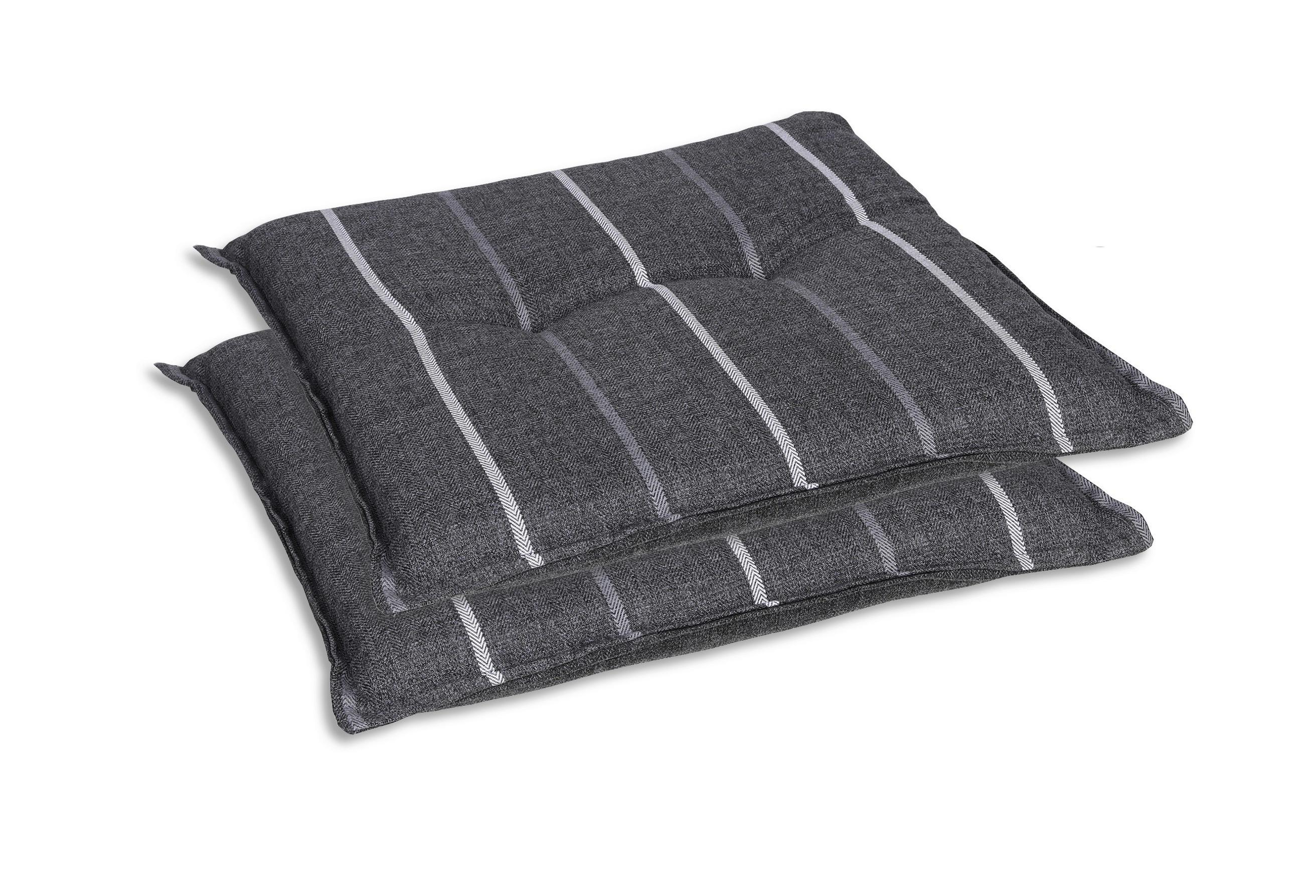 GARTENSITZKISSENSET Streifen  - Anthrazit, Basics, Textil (50/7/50cm)