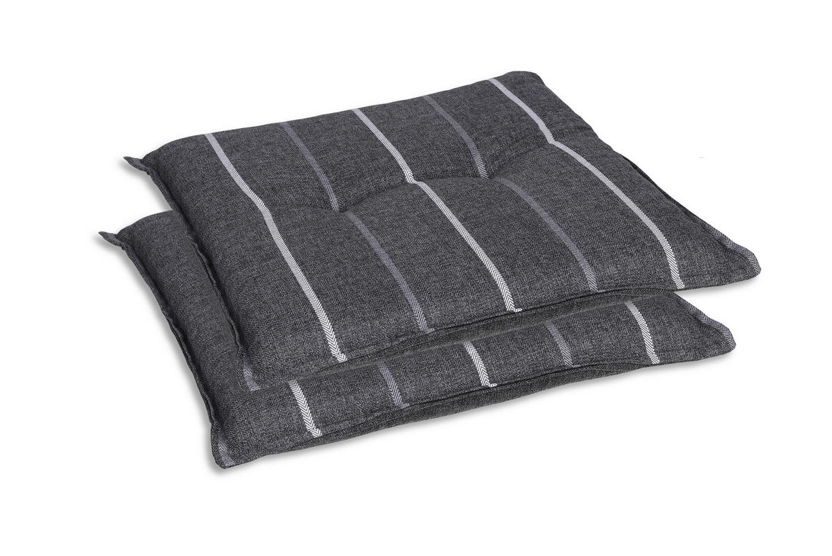 GARTENSITZKISSENSET Streifen  - Anthrazit, Basics, Textil (50/7/50cm)