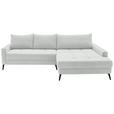 ECKSOFA  in Cord Elfenbein  280/173 cm  - Elfenbein/Schwarz, KONVENTIONELL, Textil/Metall (280/173cm) - Hom`in