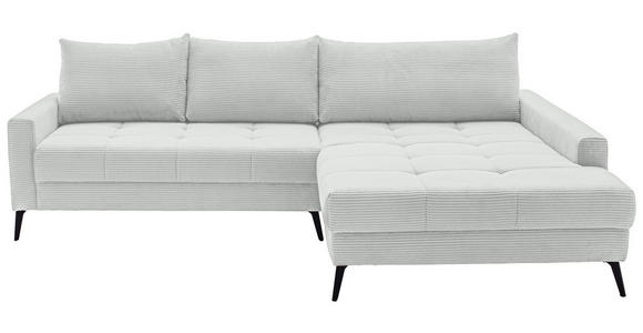 ECKSOFA  in Cord Elfenbein  280/173 cm  - Elfenbein/Schwarz, KONVENTIONELL, Textil/Metall (280/173cm) - Hom`in