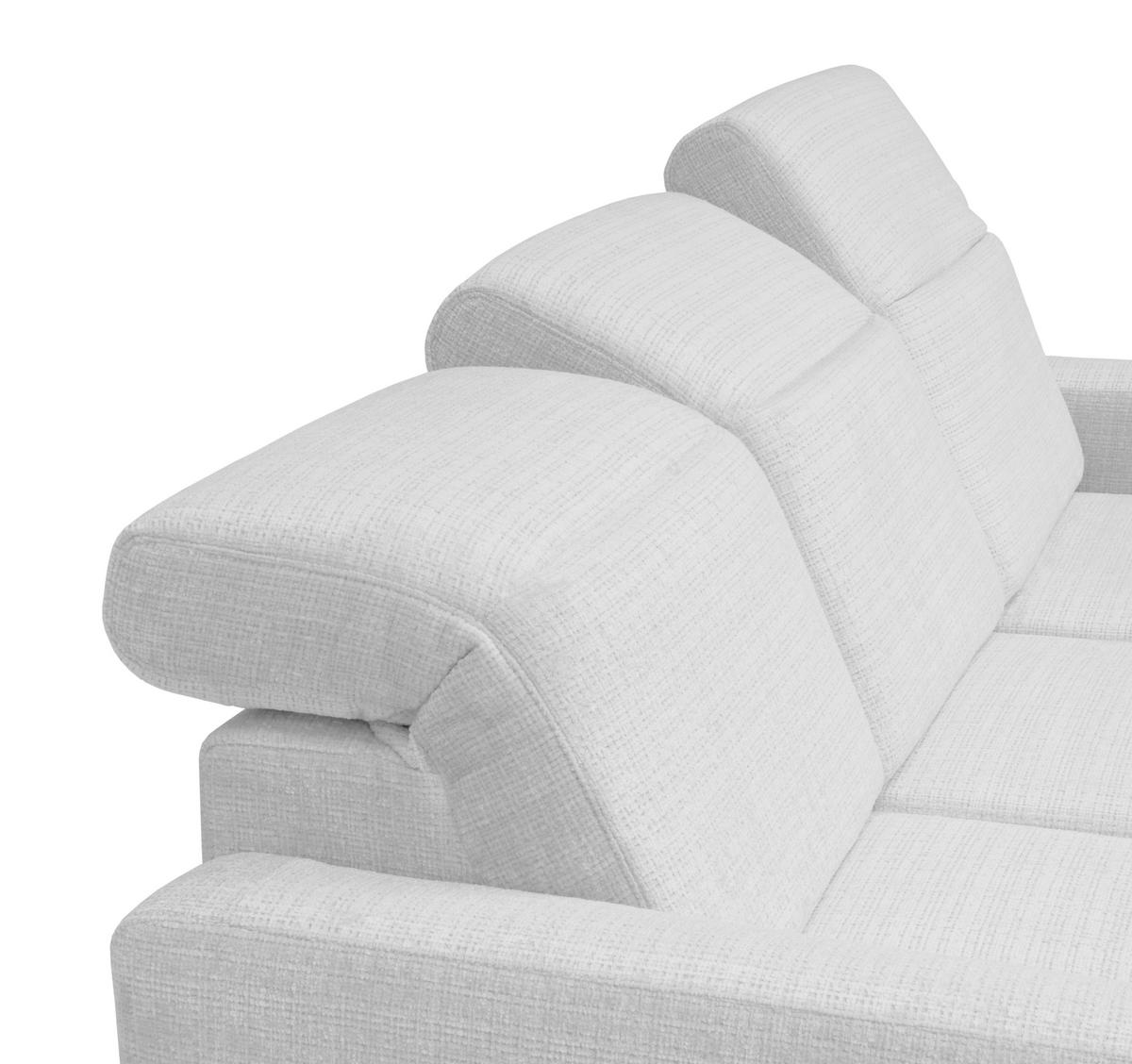 ECKSOFA FABIO Hellgrau Chenille Bettkasten, Kopfteilverstellung  - Hellgrau/Schwarz, Design, Textil/Metall (174/223cm) - Livetastic