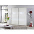 SCHWEBETÜRENSCHRANK in Weiß - Silberfarben/Weiß, Design, Glas/Holzwerkstoff (135/198/64cm) - Carryhome SCHWEBETÜRENSCHRANK in Weiß - Silberfarben/Weiß, Design, Glas/Holzwerkstoff (135/198/64cm) - Carryhome