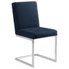 SCHWINGSTUHL  in Stahl Mikrofaser  - Edelstahlfarben/Dunkelblau, Design, Textil/Metall (45/91/58cm) - Moderano