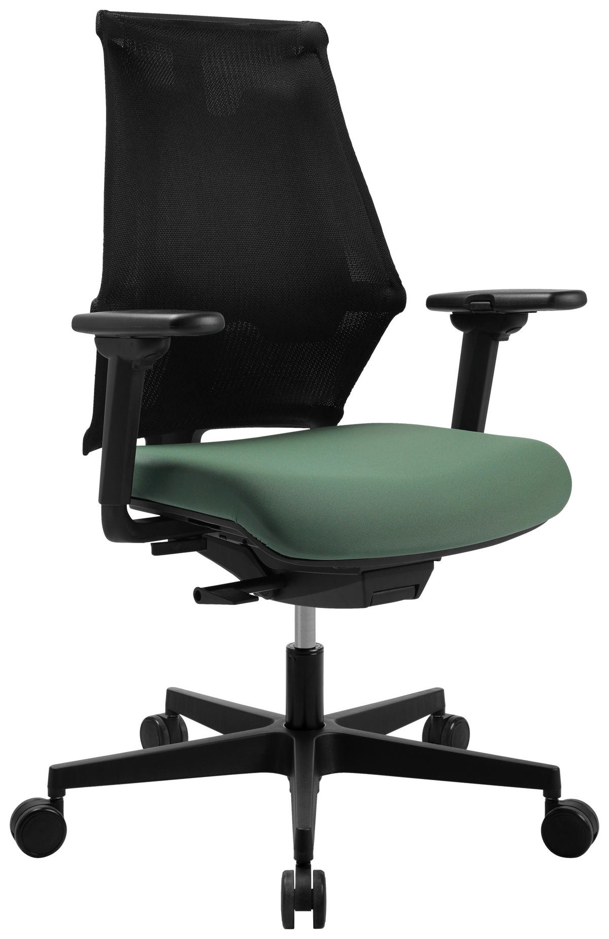 DREHSTUHL  in Flachgewebe Grün, Schwarz  - Schwarz/Grün, MODERN, Kunststoff/Textil (47/100-112/45-51cm) - Topstar