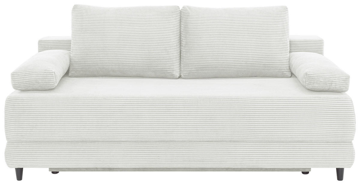 SCHLAFSOFA  mit Liegefunktion, Schlafen auf Sitzhöhe, Rücken echt Cord Naturfarben  - Schwarz/Naturfarben, KONVENTIONELL, Holz/Textil (196/96/103cm) - Carryhome