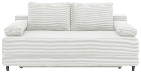 SCHLAFSOFA Cord Naturfarben Rückenkissen, Armlehnenkissen, Bettkasten, Schlaffunktion, Rücken echt, Liegefläche im Originalstoff  - Schwarz/Naturfarben, KONVENTIONELL, Holz/Textil (196/96/103cm) - Carryhome