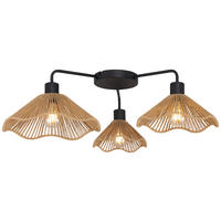 DECKENLEUCHTE 67.5/21.5 cm   - Schwarz/Naturfarben, Design, Papier/Metall (67.5/21.5cm) - Collet's Monde