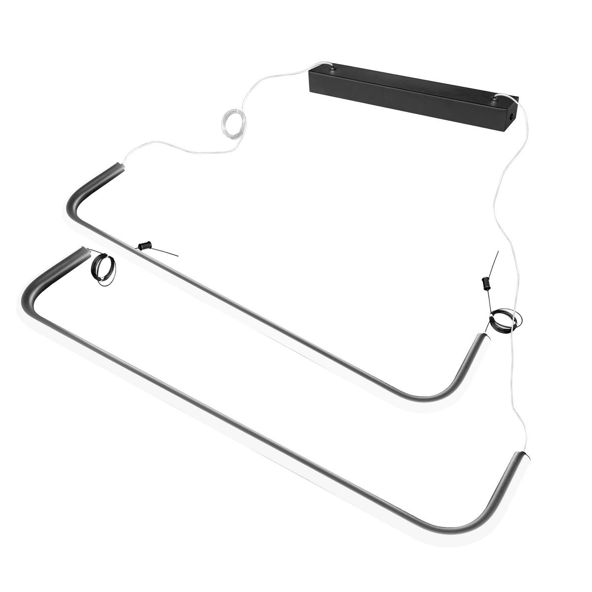 HÄNGELEUCHTE 120/42/180 cm  - Schwarz, Design, Metall (120/42/180cm)