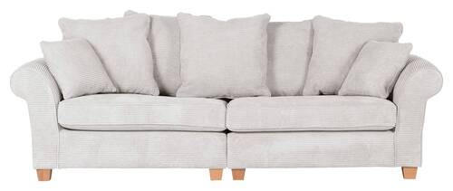 BIG SOFFA i manchester cremefärgad  - ekfärgad/cremefärgad, Lifestyle, trä/textil (264/70/111cm) - Livetastic