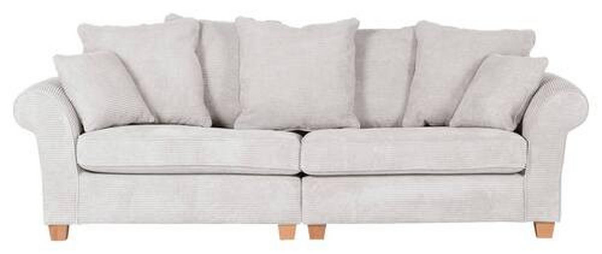 BIG SOFFA i manchester cremefärgad  - ekfärgad/cremefärgad, Lifestyle, trä/textil (264/70/111cm) - Livetastic