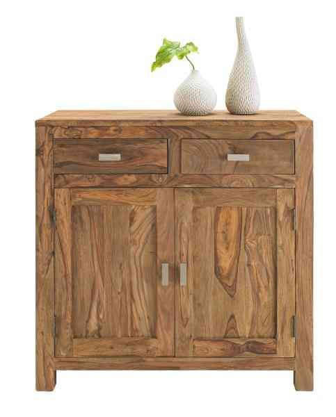 KOMMODE Sheesham massiv Naturfarben - Messingfarben/Naturfarben, LIFESTYLE, Holz/Metall (90/86/40cm) - Landscape