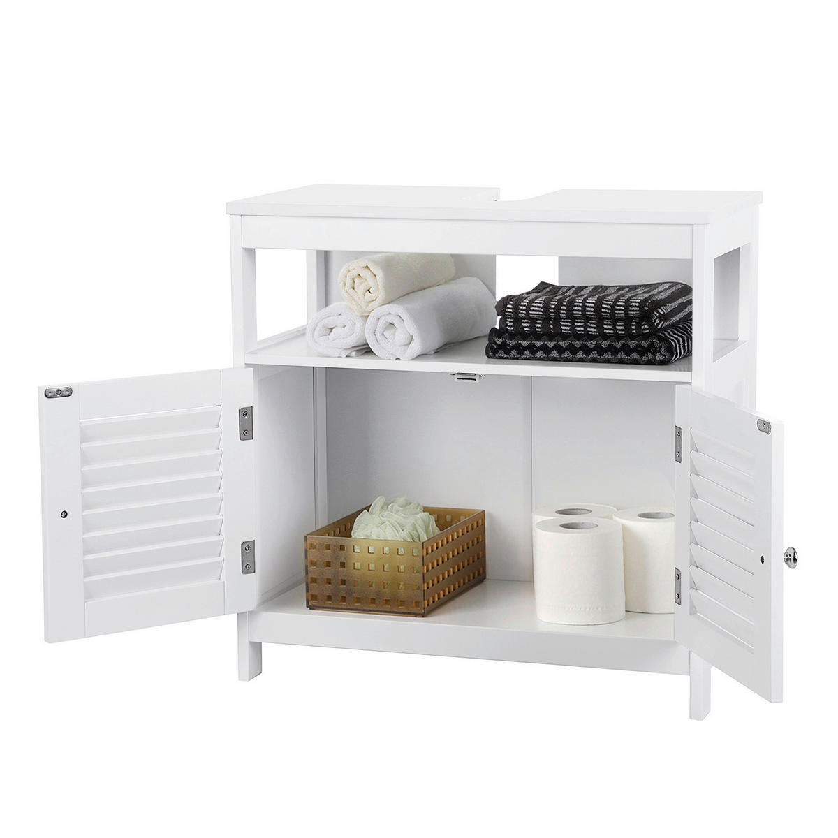 WASCHBECKENUNTERSCHRANK 60/60/30 cm  - Silberfarben/Schwarz, Trend, Holzwerkstoff/Metall (60/60/30cm) - MID.YOU