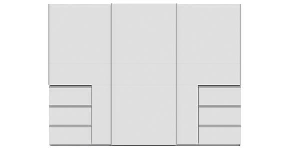 SCHWEBETÜRENSCHRANK in Weiß - Alufarben/Weiß, KONVENTIONELL, Holzwerkstoff/Metall (270/200/61cm) - Carryhome