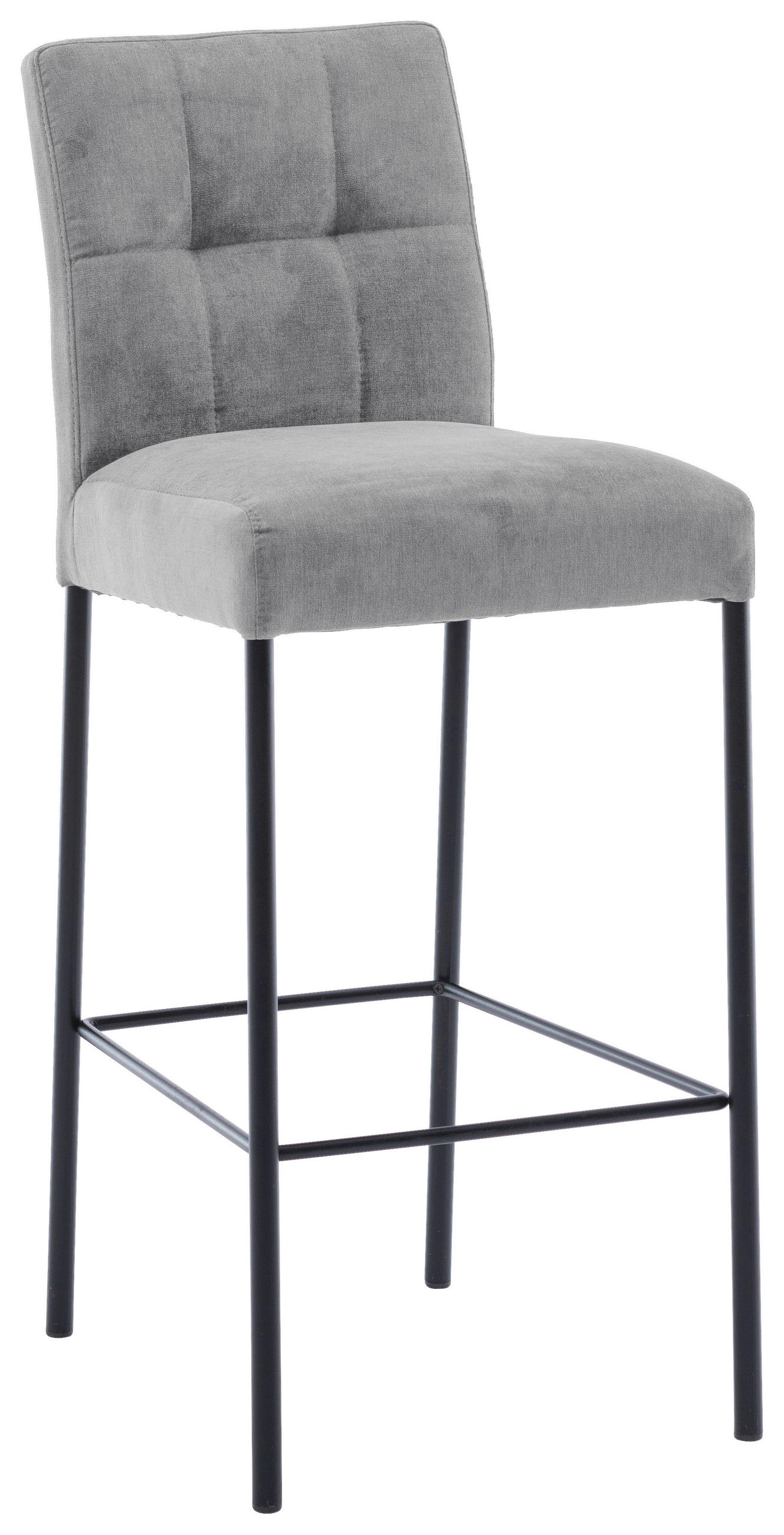 BARHOCKER Webstoff Grau, Schwarz Eisen Stoffauswahl - Schwarz/Grau, Design, Textil/Metall (46/91/61cm) - Xora