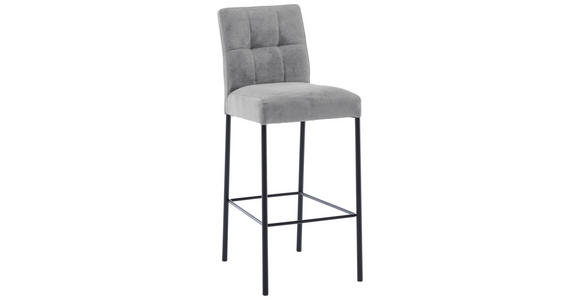 BARHOCKER in Metall, Textil Grau, Schwarz - Schwarz/Grau, Design, Textil/Metall (46/91/61cm) - Xora