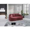 2,5-SITZER Samt Aubergine  - Aubergine/Schwarz, Modern, Kunststoff/Textil (196/88/107cm) - Sit & More