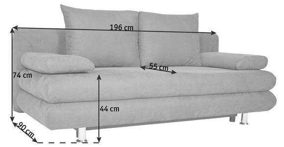 SCHLAFSOFA in Samt Petrol  - Chromfarben/Petrol, Design, Kunststoff/Textil (196/74/90cm) - Carryhome