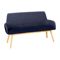 POLSTERBANK Textil Dunkelblau  - Wildeiche/Dunkelblau, Modern, Holz/Textil (157/90/60cm) - MID.YOU