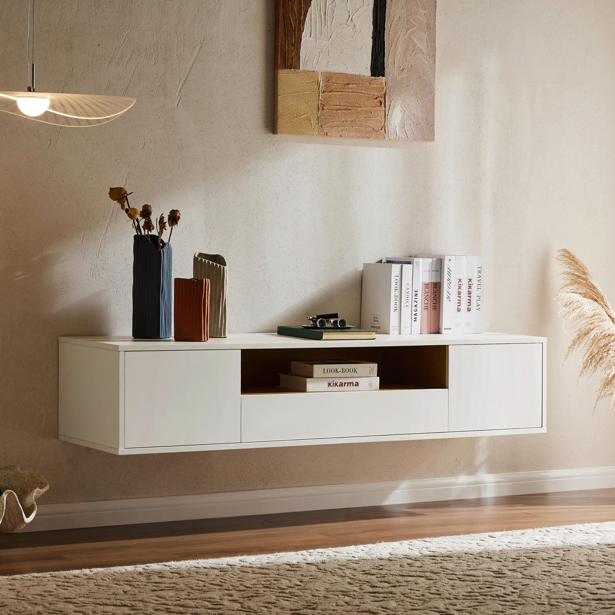 LOWBOARD  in 150/30/40 cm  - Eichefarben/Weiß, Design, Holzwerkstoff (150/30/40cm) - Xora