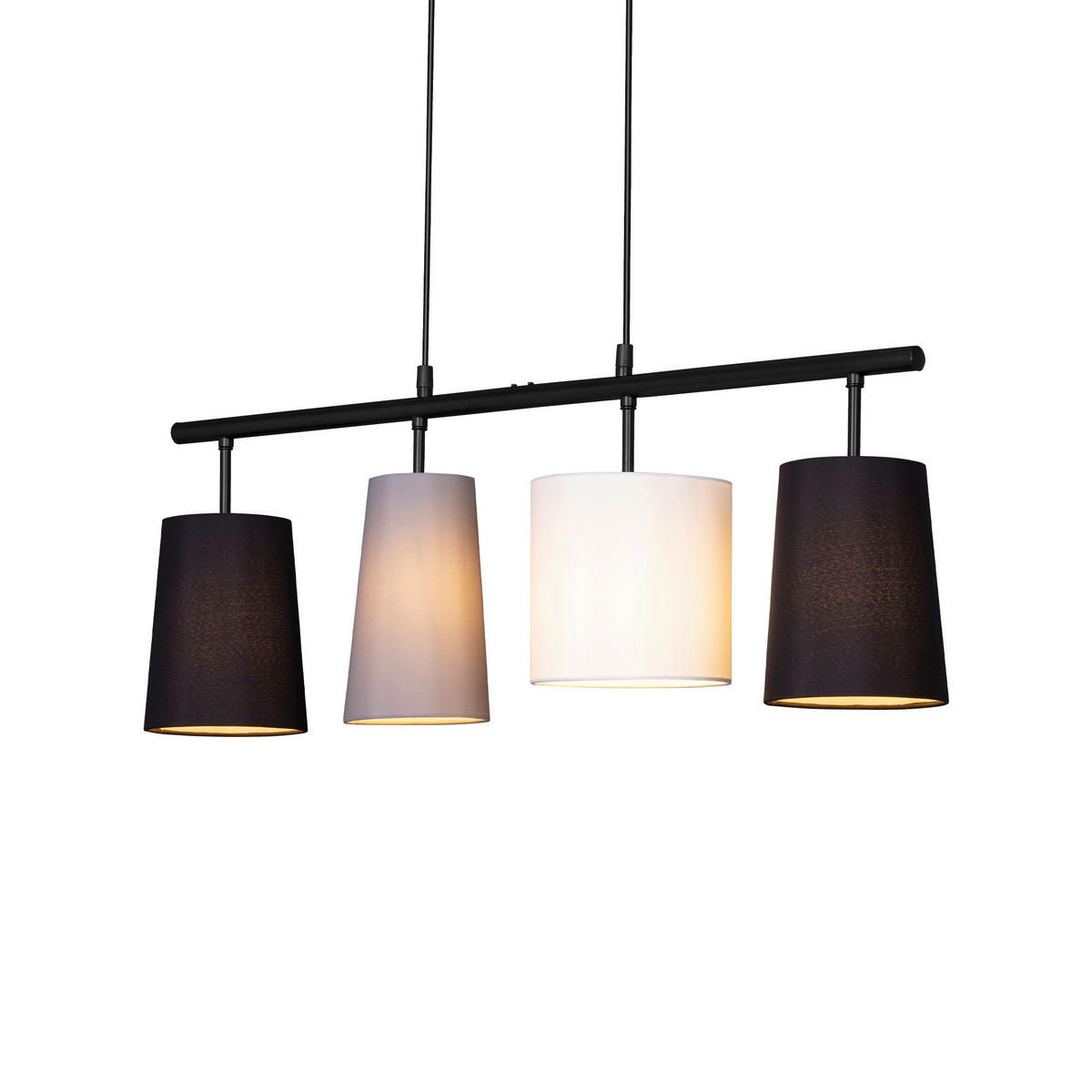 VISEČA NIHALNA SVETILKA  Luri   74/120/15 cm         E27 - siva/črna, Basics, kovina/tekstil (74/120/15cm)
