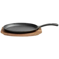 BRATPFANNE  - Schwarz/Naturfarben, Basics, Holz/Metall (37,5/17,5/2cm) - Homeware Profession.