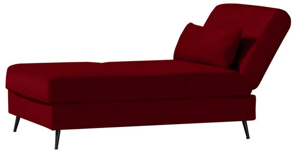 SCHLAFSOFA in Webstoff Dunkelrot - Schwarz/Dunkelrot, MODERN, Textil/Metall (205/90/92cm) - Novel