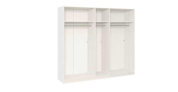KLEIDERSCHRANK  in Weiß, Eichefarben  - Eichefarben/Silberfarben, Design, Glas/Holzwerkstoff (253/215/59cm) - Carryhome