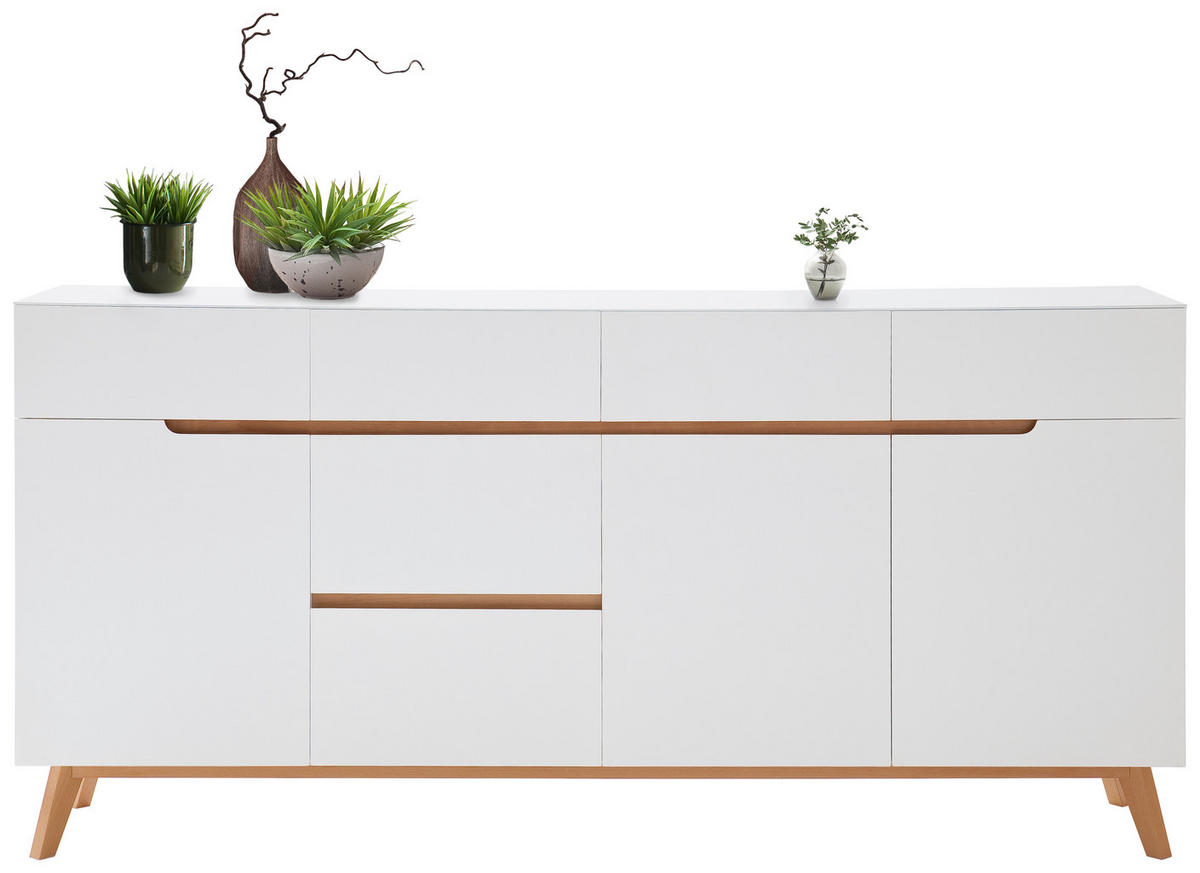 SIDEBOARD 193/95/40 cm  - Eichefarben/Weiß, Design, Holz/Holzwerkstoff (193/95/40cm)