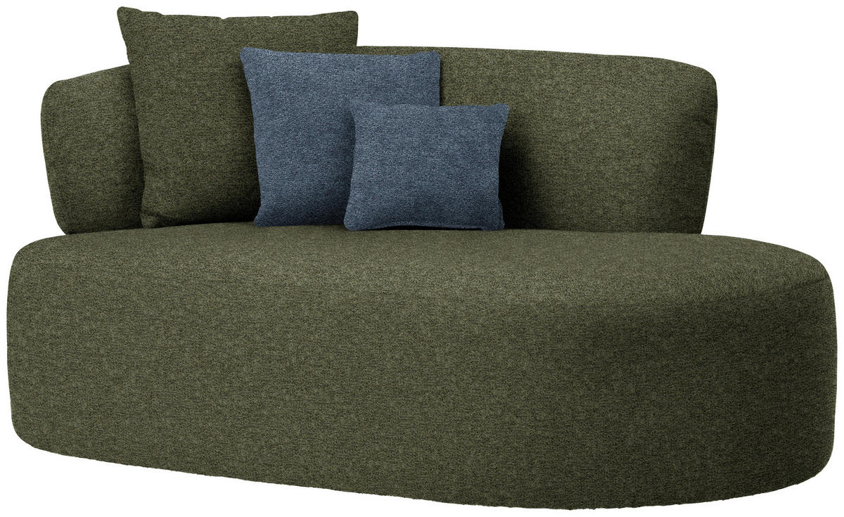 RÉCAMIERE in Chenille Blau, Grün  - Blau/Schwarz, MODERN, Kunststoff/Textil (166/86/105cm) - Hom`in