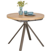 ESSTISCH Metall, Holzwerkstoff 90/90/76 cm  - Eichefarben/Braun, Design, Holzwerkstoff/Metall (90/90/76cm) - Venjakob