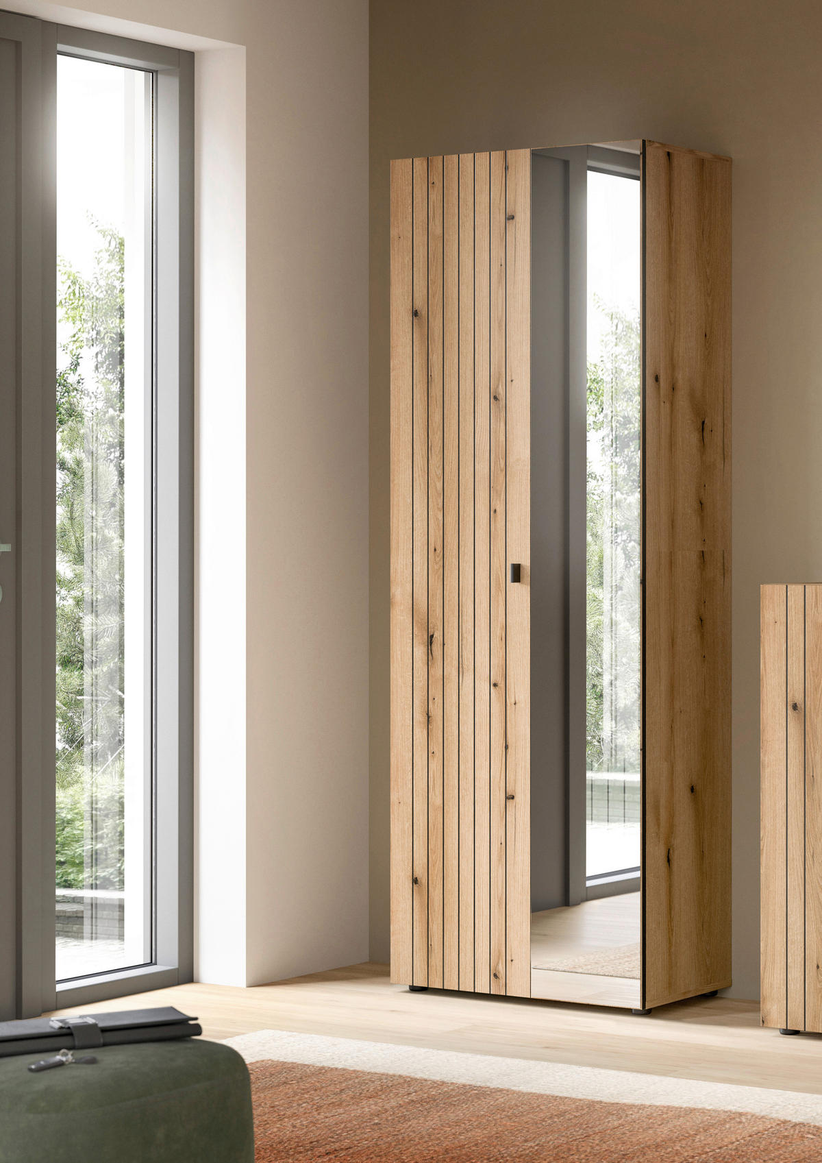 GARDEROB 70/192/37 cm  - svart/ekfärgad, Design, metall/trämaterial (70/192/37cm) - MID.YOU