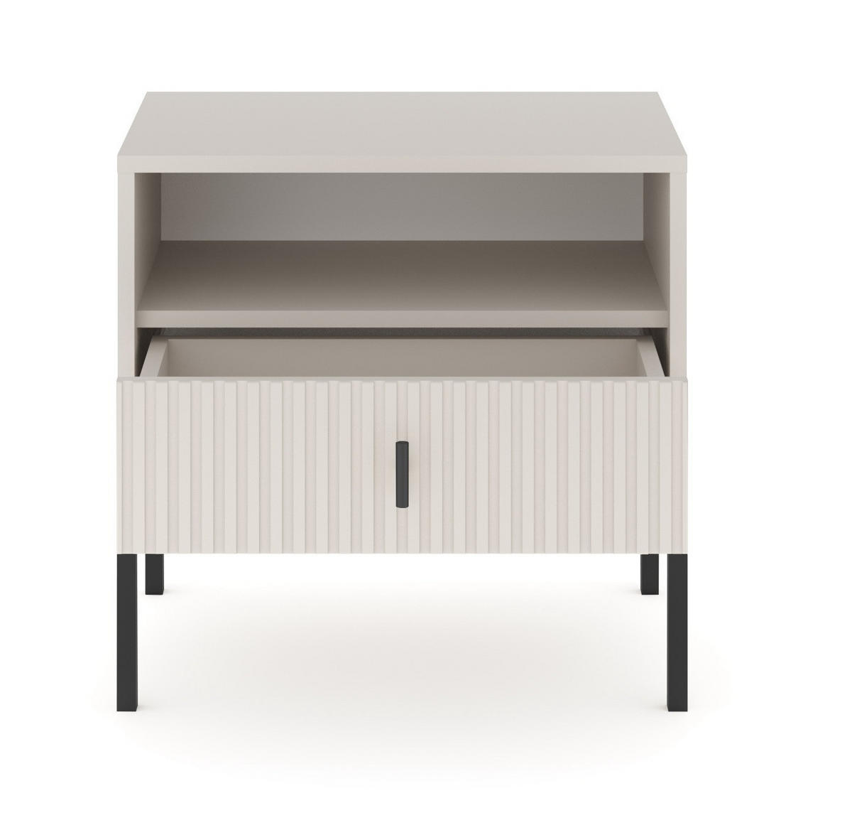 NACHTSCHRANK 53,9/52,4/39 cm  - Kaschmir/Schwarz, Design, Holzwerkstoff/Metall (53,9/52,4/39cm) - Boxxx