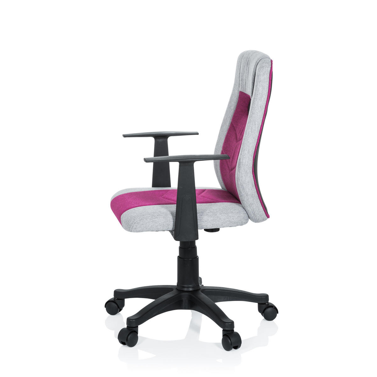 OTOČNÁ ŽIDLE PRO MLÁDEŽ, šedá, pink - šedá/pink, Basics, plast (55/95-105/45cm) - MID.YOU