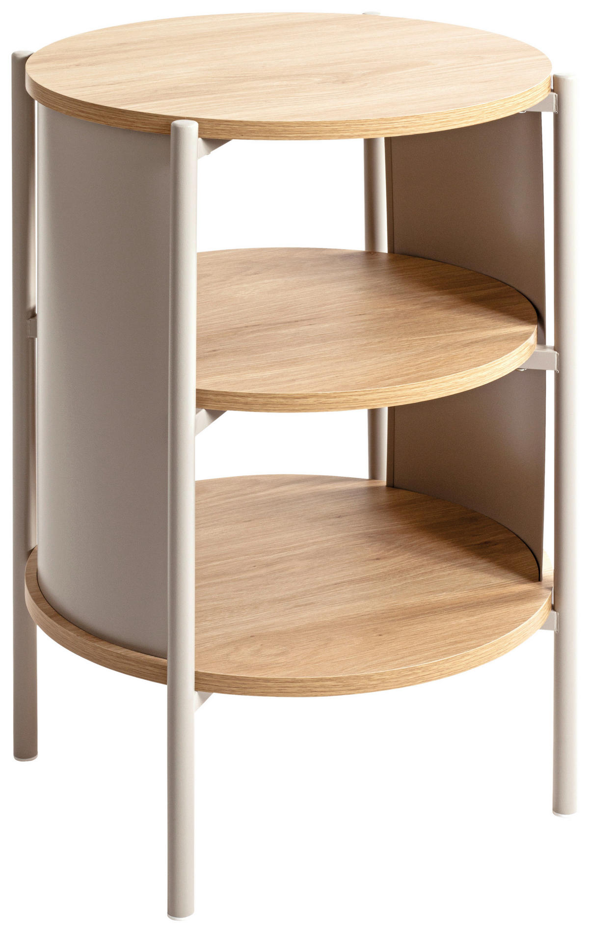 BEISTELLTISCH Eichefarben, Kaschmir rund  - Kaschmir/Eichefarben, Trend, Holzwerkstoff/Metall (44/60cm)