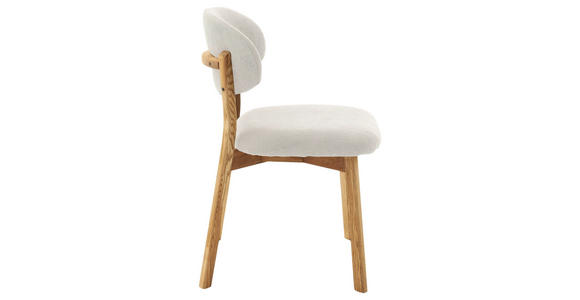 STUHL in Holz, Textil Weiß, Wildeiche  - Wildeiche/Weiß, KONVENTIONELL, Holz/Textil (50/82/57cm) - Venda