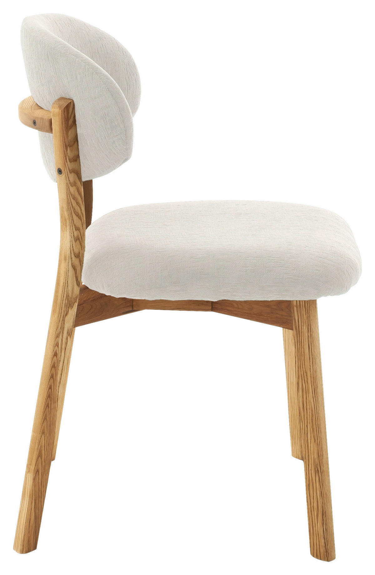 STUHL in Holz, Textil Weiß, Wildeiche  - Wildeiche/Weiß, KONVENTIONELL, Holz/Textil (50/82/57cm) - Venda